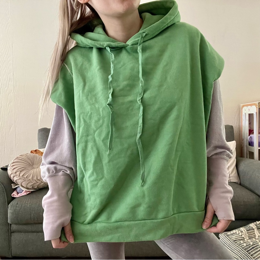 NEW Green Padded Hoodie Vest